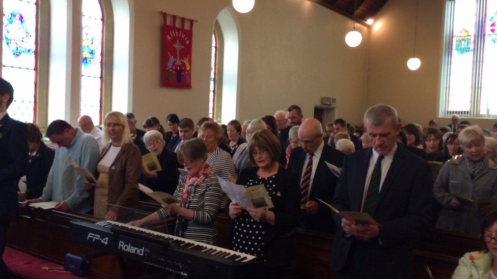 Congregation at the service in Fivemiletown