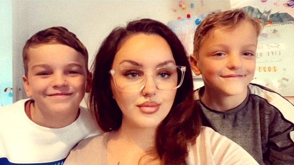 Charlotte Liddell with sons Cayden and Nolan