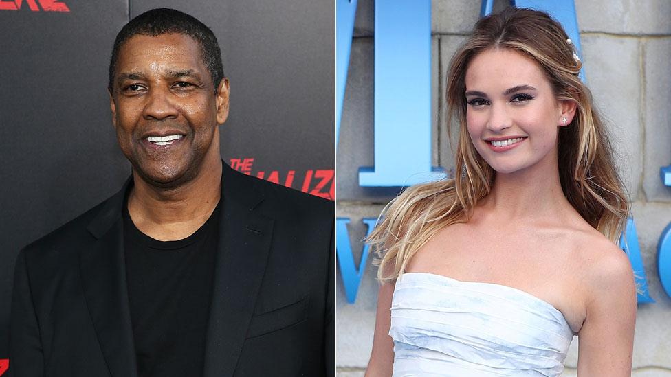 Denzel Washington and Lily James