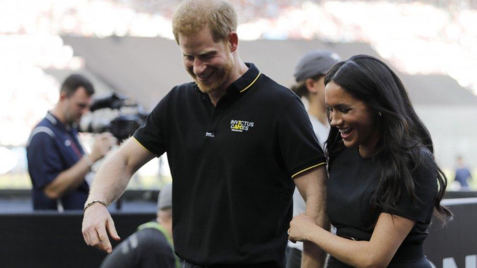 The royal couple were seen walking arm in arm ahead of the two-game series