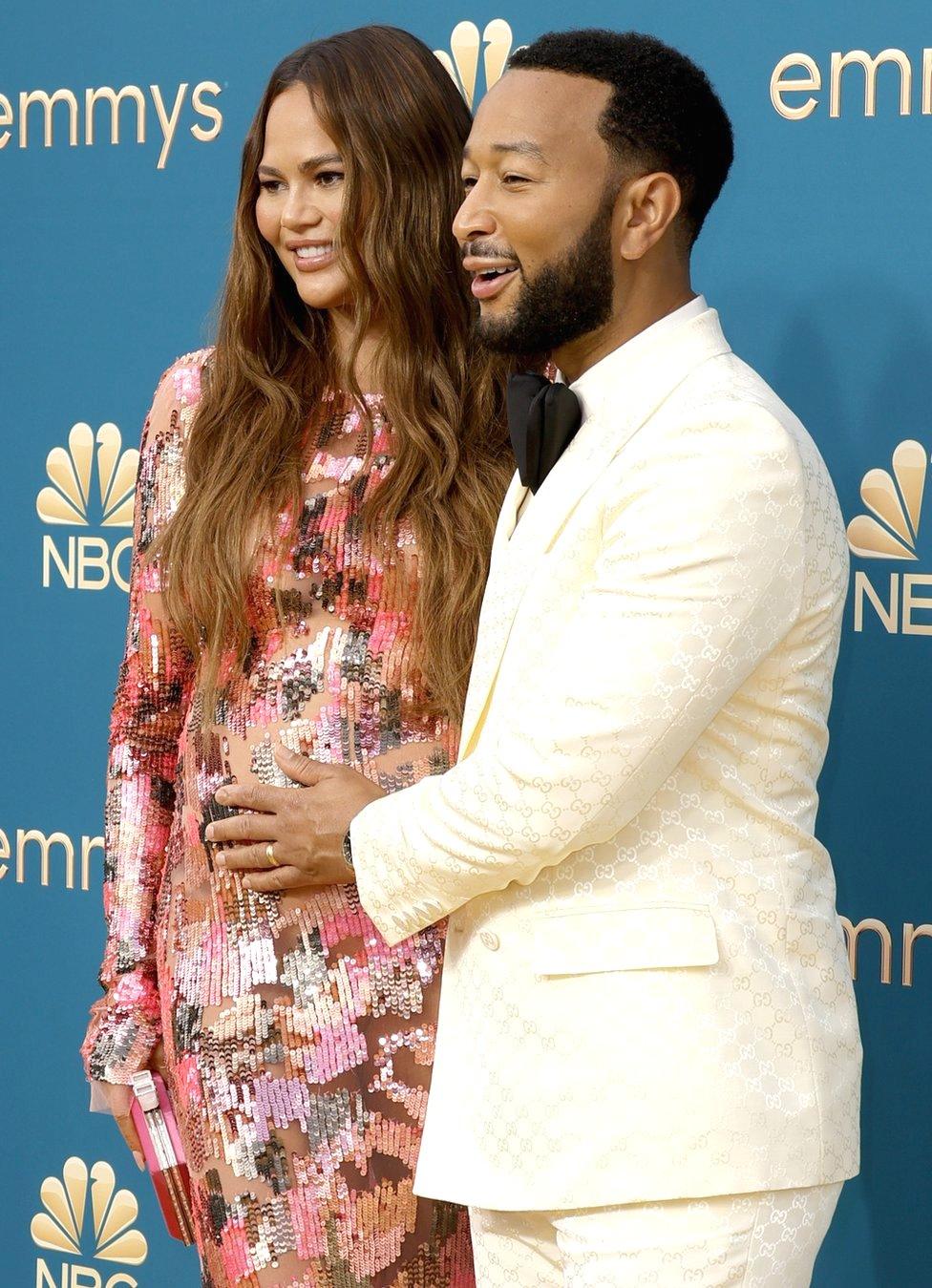 Chrissy Teigen and John Legend at the Emmy Awards