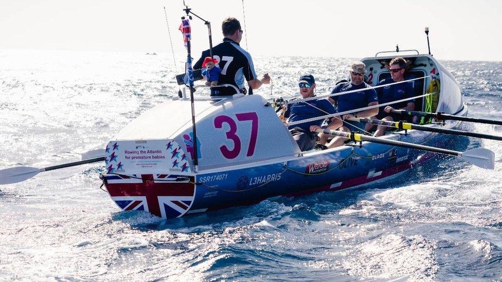 Rowers on the Atlantic