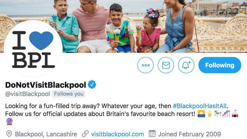 Visit Blackpool Twitter page