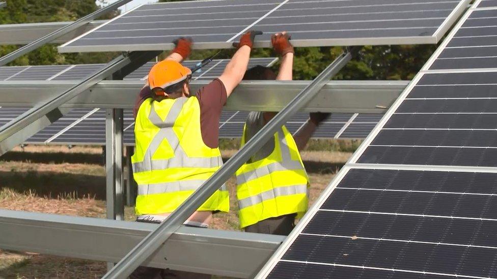 Solar farm under construction