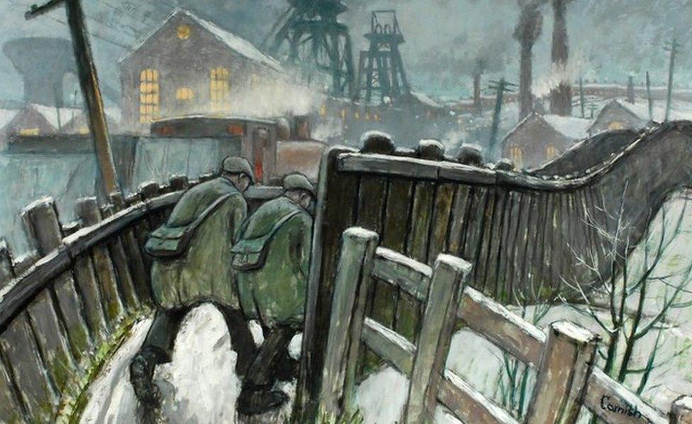 Pit Road, Winter by Norman Cornish