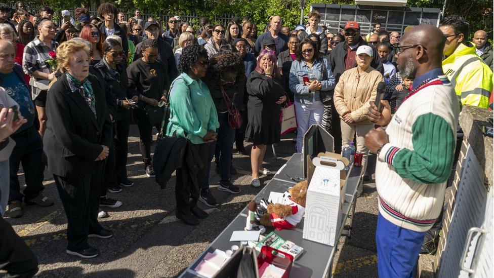 Hundreds at the vigil for Daniel on Sunday