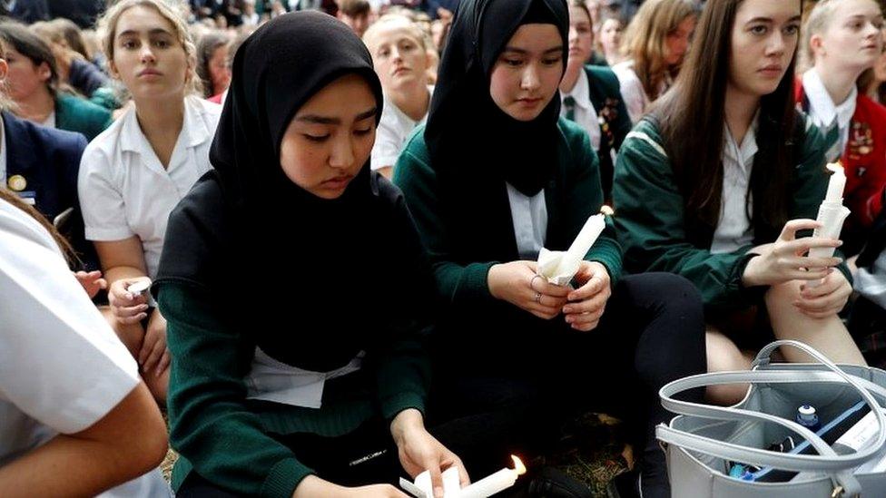 Vigil at Al Noor mosque, Christchurch