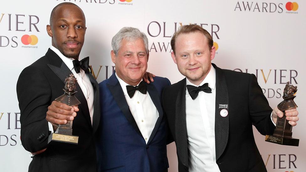 Giles Terera, Sir Cameron Mackintosh and Michael Jibson