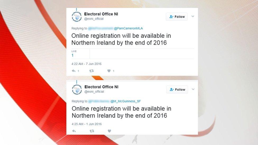 Picture of two tweets from Electoral Office