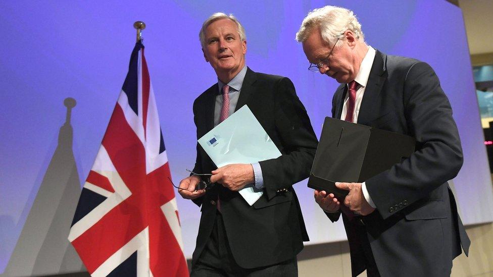 Michel Barnier and David Davis