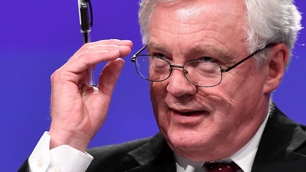 David Davis looks over his glasses