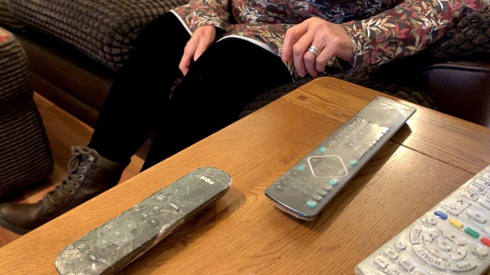 Cling film-covered remote controls