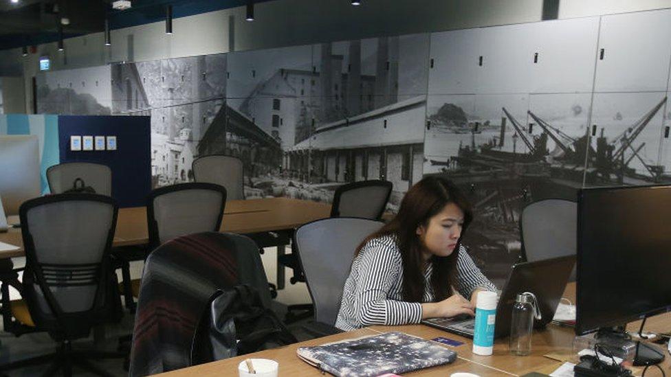 A co-working space in Hong Kong