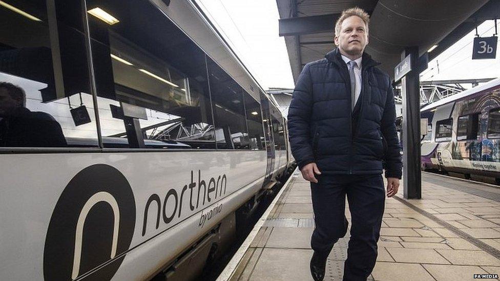 Grant Shapps during a visit to a Leeds railway station in January