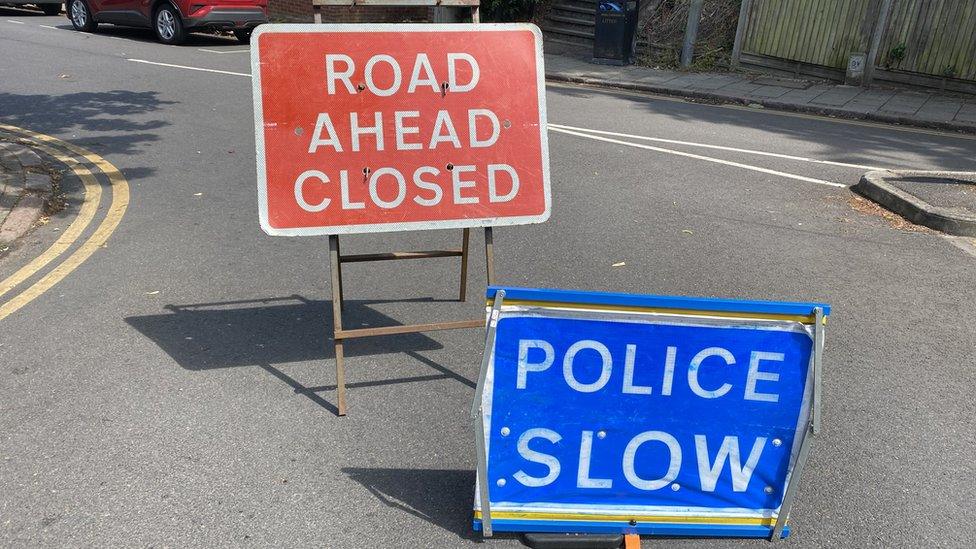 Two police signs in Luton