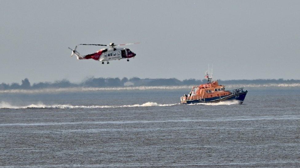 Rescuers conducting a search off Cleethorpes beach on Saturday