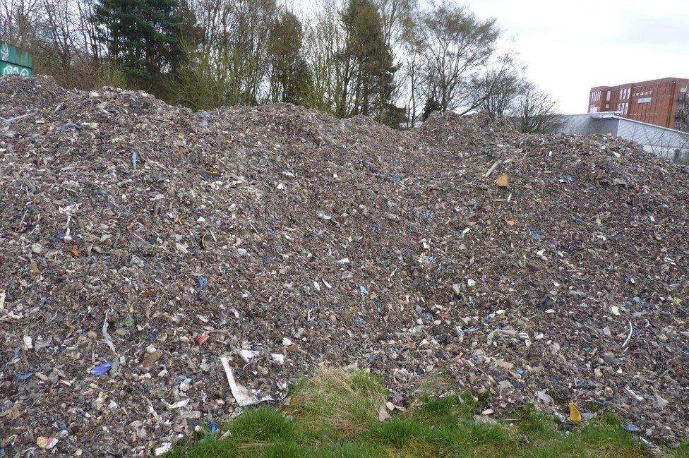 Dumped waste at Oldham school