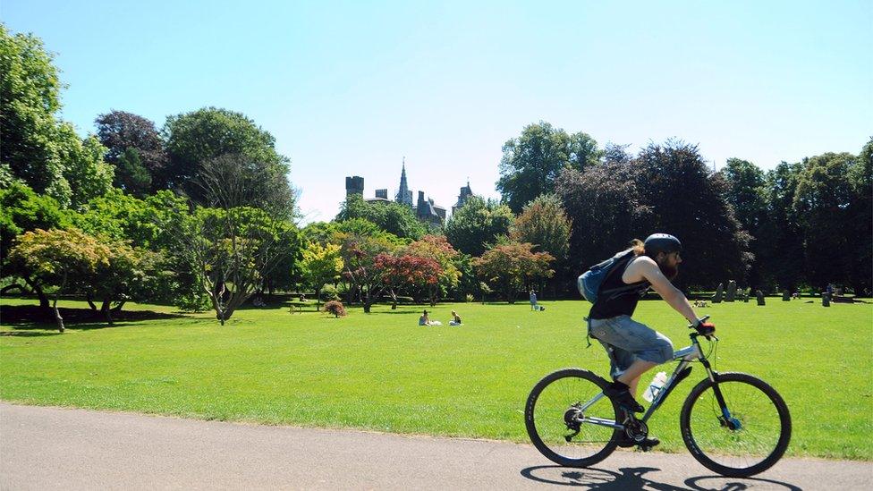 Cardiff in the sun