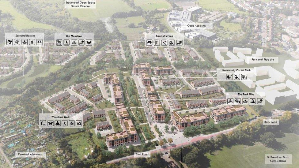 Plans for the homes between Brislington park and ride and the former Wyevale Garden Centre