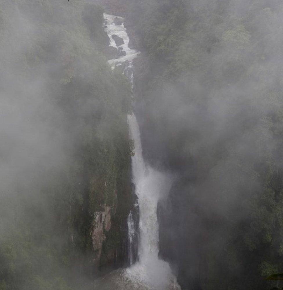 Haew Narok Waterfall crashes through jungle and falls from a great height