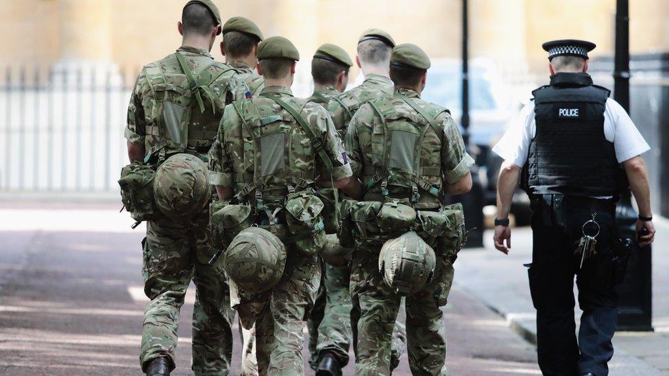 The UK army and police