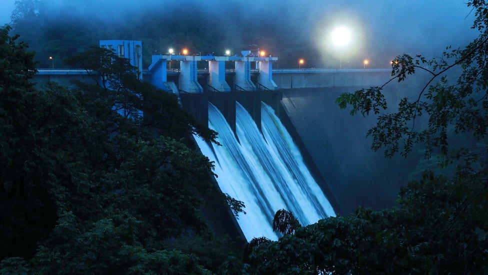 Water being released from Idamalayar dam, Kerala