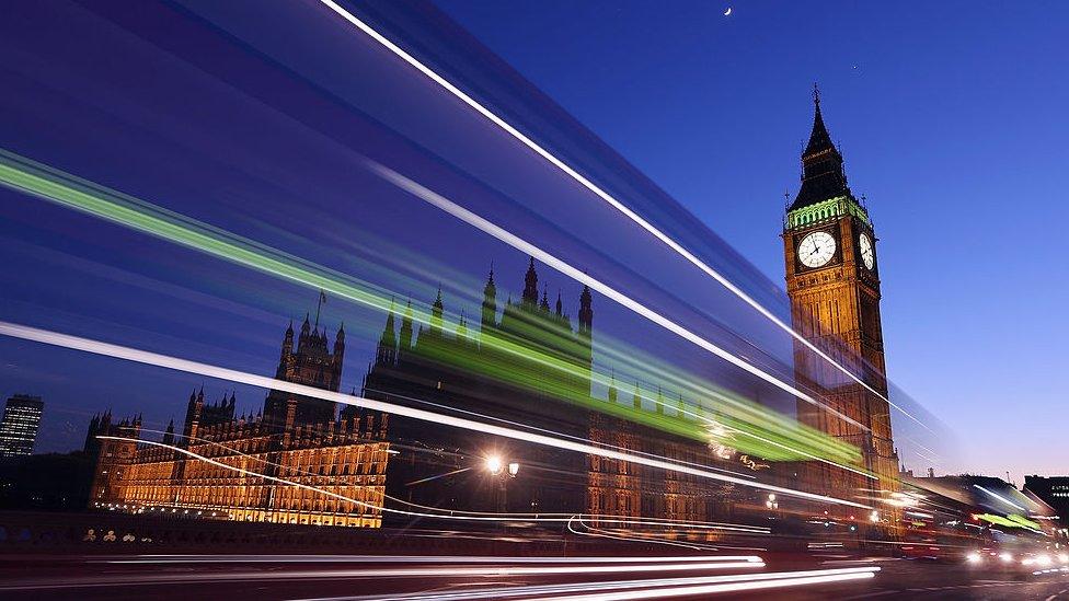 Houses of Parliament with traffic