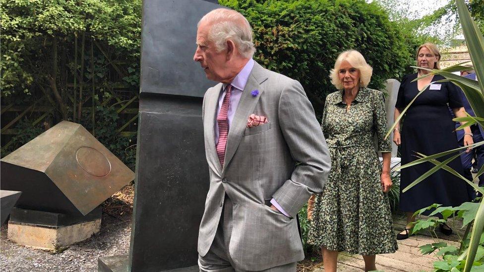 King Charles III and Queen Camilla at the Barbara Hepworth museum and garden in St Ives, Cornwall