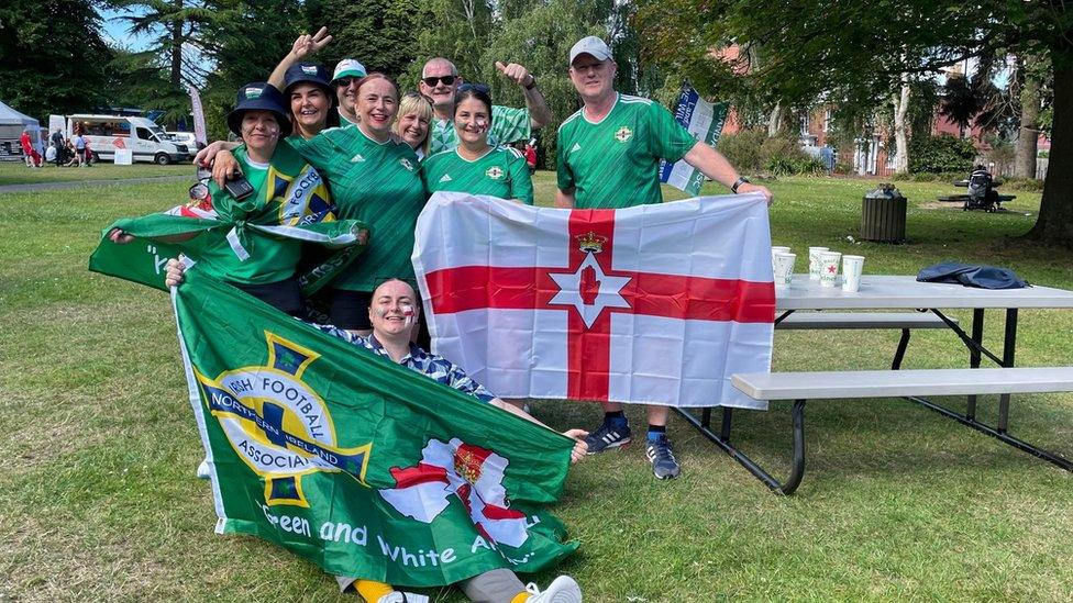 Fans in Palmerston Park in Southampton