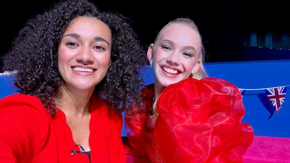 Newsround's Nina Blissett and Freya Skye from Junior Eurovision