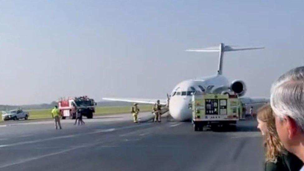 Delta flight 1092 lands in Charlotte