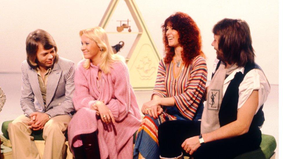 Abba on Blue Peter in 1978