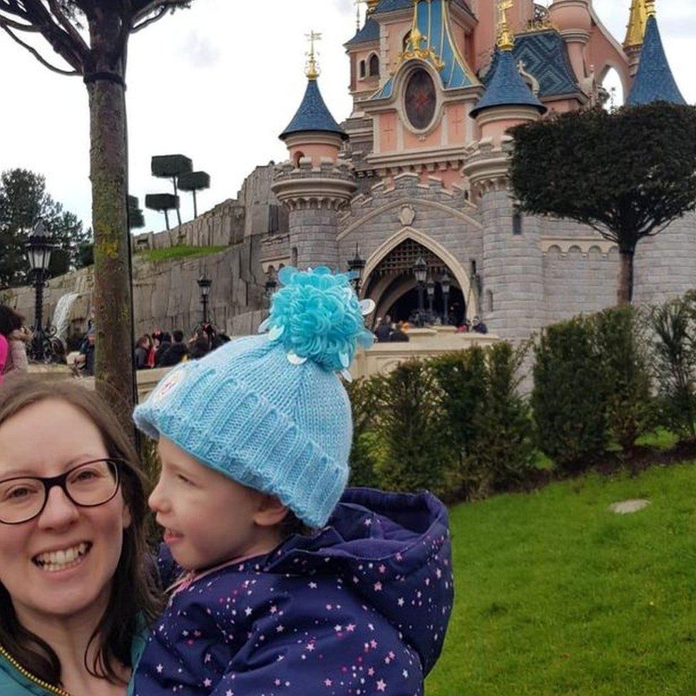 Katie Johnson and her daughter