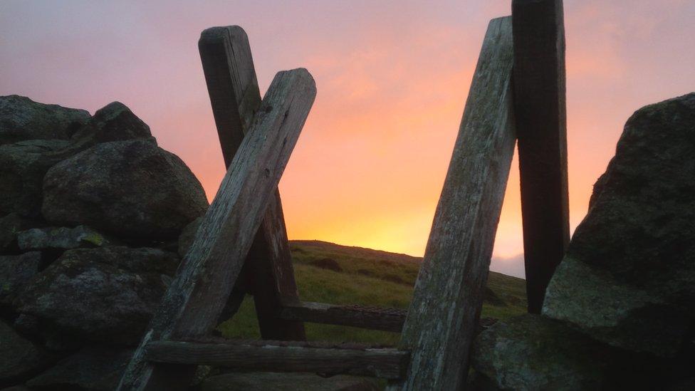 A stile at Tal-Y-Fan, Carneddau, Snowdonia