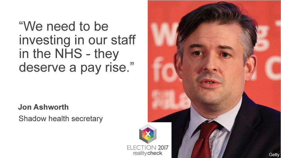 Jon Ashworth saying: We need to be investing in our staff in the NHS - they deserve a pay rise