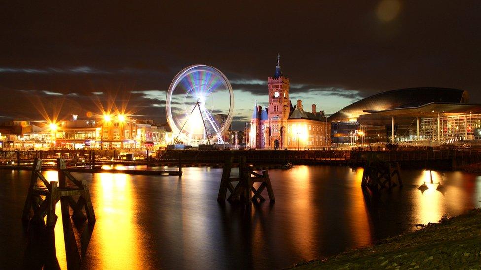 The big wheel on the waterfront in Cardiff Bay