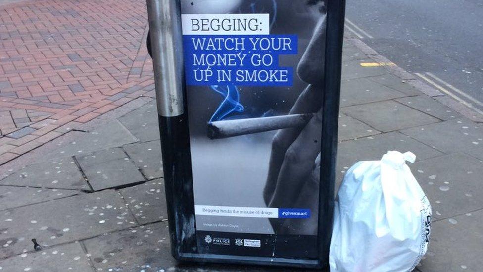 Anti-begging poster