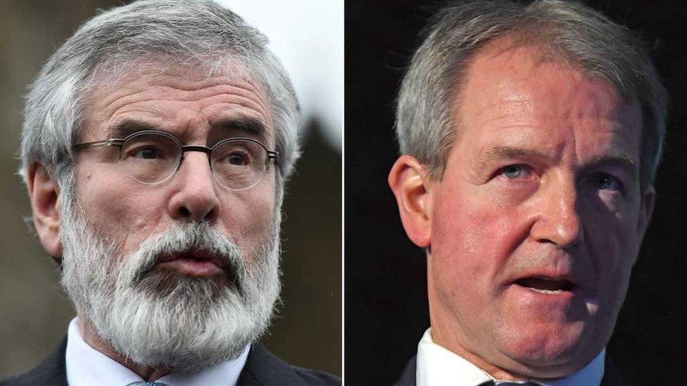 Gerry Adams and Owen Paterson (Reuters and PA)