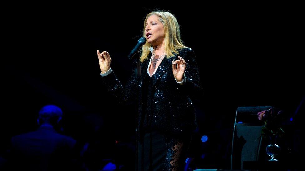 Barbra Streisand performing on the opening night of her "Back To Brooklyn" tour in 2012