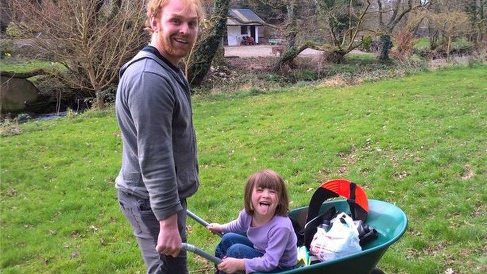 Mr Salisbury with his daughters