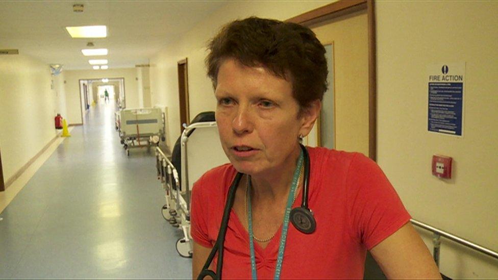 Dr Deborah Wales in a hospital corridor