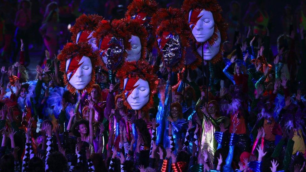 Performers pay tribute to British music during the opening ceremony