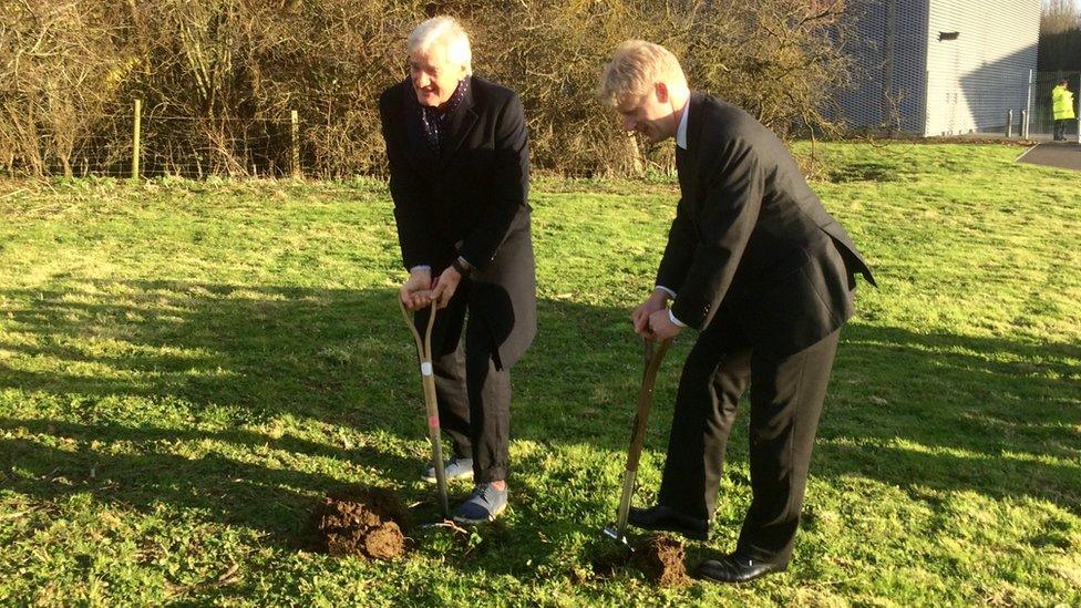 Sir James Dyson and Universities Minister Jo Johnson