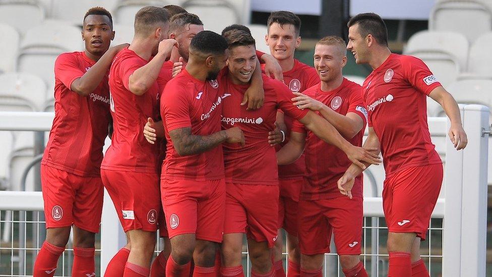 Telford celebrate a goal