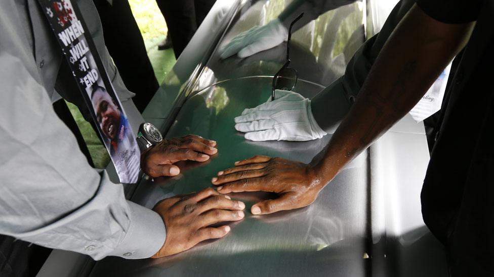 The coffin of Alton Sterling