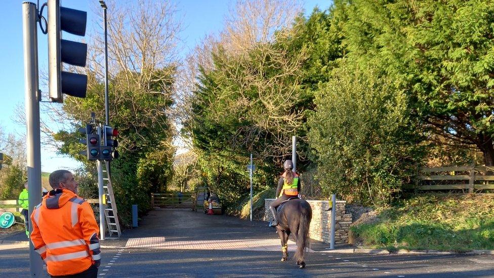 Horse rider using new crossing