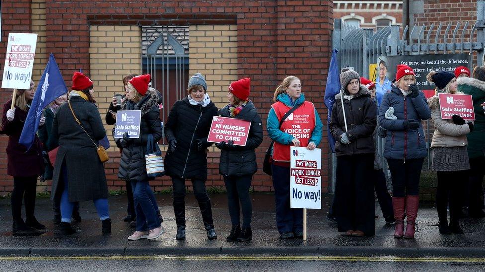 Striking nurses