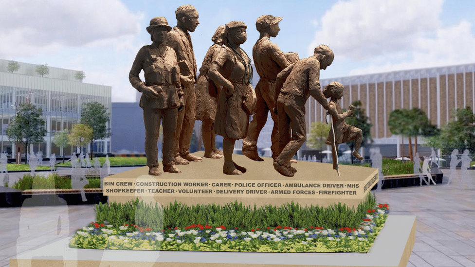 Maquette of Barnsley's Covid memorial