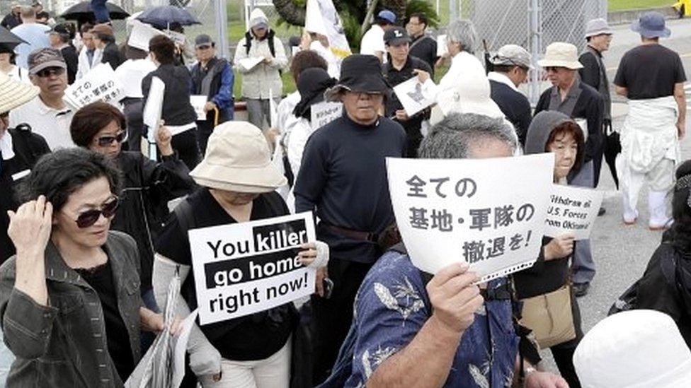 Protest on Okinawa, 22 May