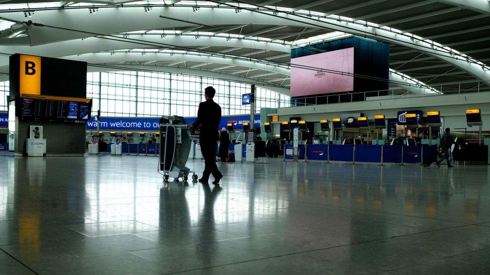 Almost deserted airport